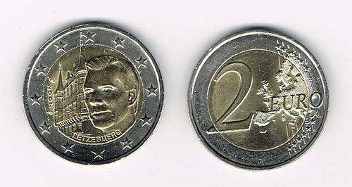 Pièce 2Euro Luxembourg 2007 Palais Grand Ducal rare