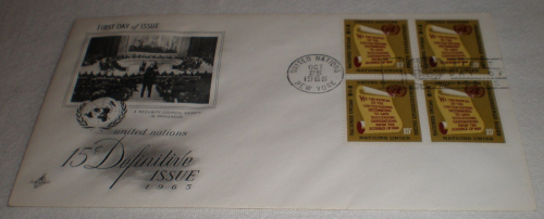 Enveloppe souvenir philatélique de NEW YORK, année 1965. N°142.