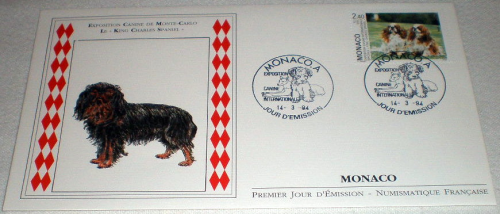 Enveloppe  premier jour Monaco année 1994. N° 1930  Exposition canine.