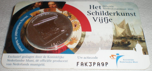 Monnaie Coin Card  des Pays Bas. 5  Euros  Commémoratives  2011. Schilderkunst  Vijfje.