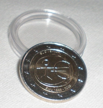 Pièce 2 euros Commémoratives Slovénie, année  2009. 10 ans de  l'Euro.