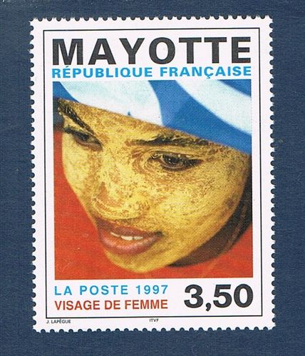 Timbre Mayotte 1997 N°47 Visage de femme.
