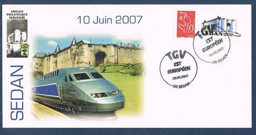 Carte philatélique privée des Ardennes TGV Est Européen