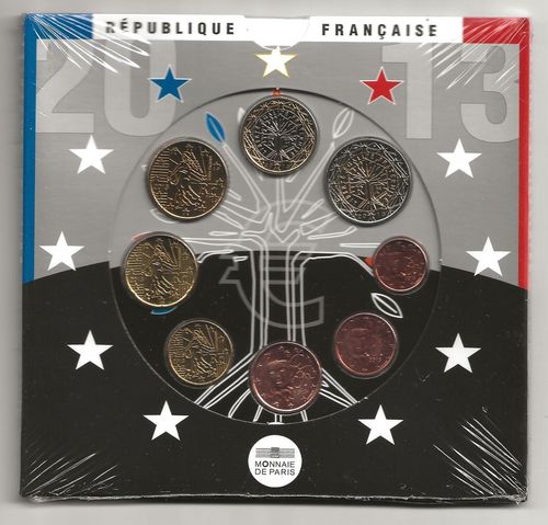 Série huit pièces 1cent à 2euros en coffret Monnaie de Paris