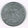 Monnaie Allemagne Deutches Reich, 10 Reichspfennig 1942 A en aluminium,  Avers Aigle au dessus de la croix.