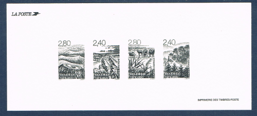 Gravure des timbres poste série courante. N° 2949 à 2952. Descriptif: Les régions Françaises.