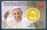 VATICAN 2014 COIN CARD N°5 L'effigie du Pape François Rare