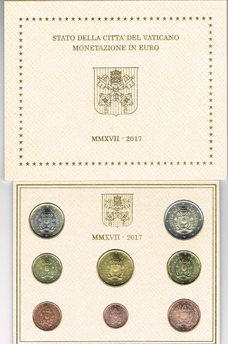 Vatican 2017 série BU 8 pièces de 1 ct à 2 Euros représentent un blason