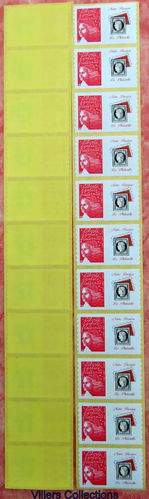Roulette rare 11 timbres autoadhésifs Marianne 14 juillet