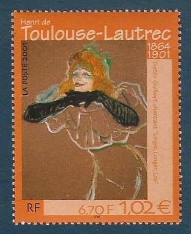 Timbre artistique peintre Henri de Toulouse-Lautrec