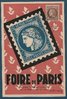 CARTE POSTALE RARE 1947 FOIRE de PARIS SALONS DE LA PHILATÉLIE