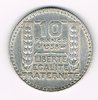 Monnaie 10 Francs argent type Turin, année 1938. Etat de conservation :TTB.