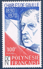 Timbre Polynésie année 1980. Réf: 159  Neuf**gomme d'origine. 10ème anniversaire de la mort du général de Gaulle.