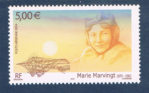 Timbre poste aérienne  de France, émis en 2004. Réf Yvert & Tellier N°67 Neuf. Description: Hommage à Marie Marvingt.
