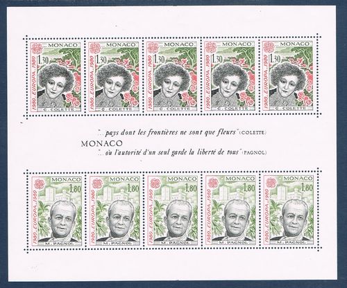 Bloc feuillet Monaco N° 18 timbres Europa