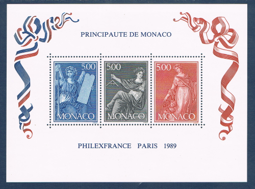 Monaco bloc feuillet Réf Yvert & Tellier N° 47 neuf. Descriptif: Philexfrance 89 exposition philatélique mondiale à Paris.