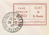Enveloppe taxe perçue vignette rouge 1945