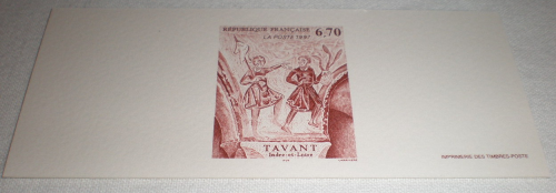 Gravures des timbres poste de France. REF :3049  Fresques du Tavant.