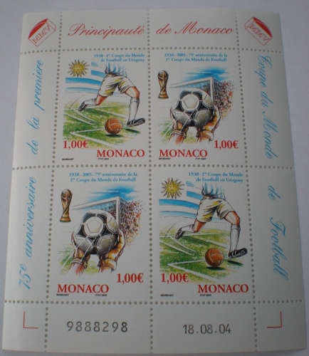 Bloc 4 timbres Monaco coupe de football
