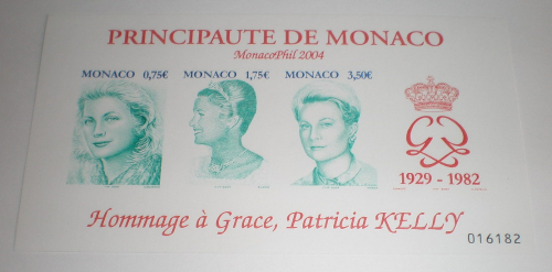 Feuillet 2004 Monaco Hommage Grace Patricia Kelly Princesse