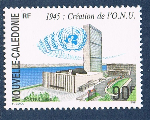 Timbre collection  Nouvelle- Calédonie, année 1995. N°685  Neuf**gomme  d'origine. Description: 50ème anniversaire de la création de L' O.N.U.