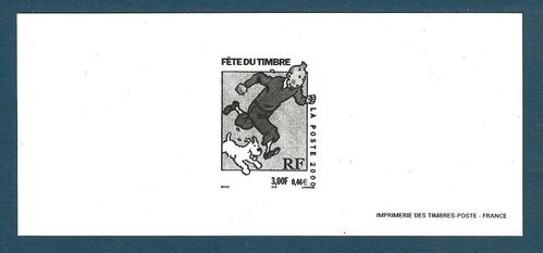 Gravures des Timbres Poste France 2000 Fête du Timbre Tintin et Milou