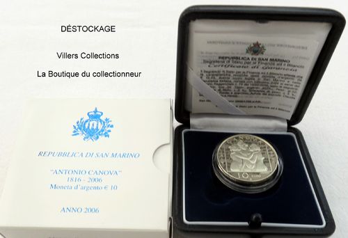 Saint Marin 10 Euro argent commémorative Antonio Canova DESTOCKAGE