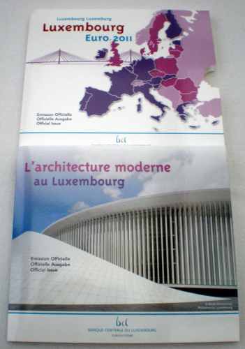 Coffret BU Luxembourg 2011, contenant 9 pièces dont 2 Euros  Commémoratives.