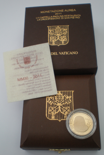 Pièce 20 euros OR Vatican 2011 version Proof en coffret d'origine