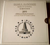 Coffret BU de Slovénie année 2011, contenant 9 pièces de 1 centime  à 2  Euro plus 2 Euro commémorative et 3 Euro commémorative.