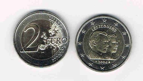 Pièce rare de 2€ Luxembourg 2006 Grand Duc Guillaume