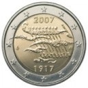 Pièce rare 2 euro commémorative Finlande 2007 l'Indépendance