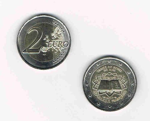 Pièce de 2 euro France 2007. 50 ans du Traité de Rome