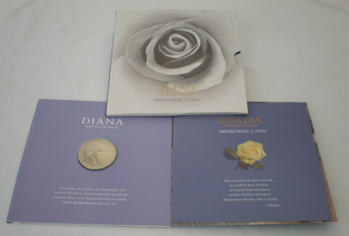Pochette souvenir mémorial coin  Diana.