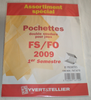 Assortiment de pochette double soudure fond noir pour les  jeux FS / FO. Yvert & Tellier  2009.