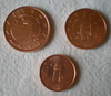 Monnaies  Euro Saint -Marin série de 3 pièces 1C,  2C, et 5 centimes, année 2006.