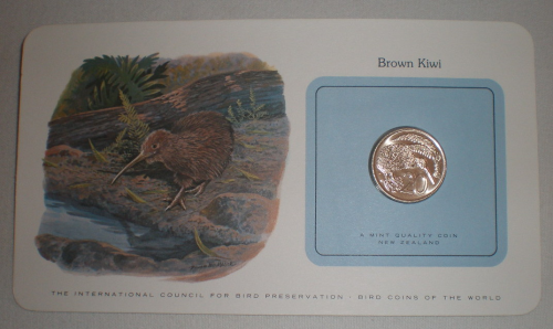 Carte lettre aux oiseaux du monde. Pièce Brown  Kiwi  New  Zealand, année 1977. Lot N° 30.