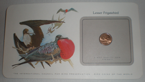 Carte lettre aux oiseaux du monde. Pièce Lesser Frigatebird Kiribati, année 1979. Lot N°48.