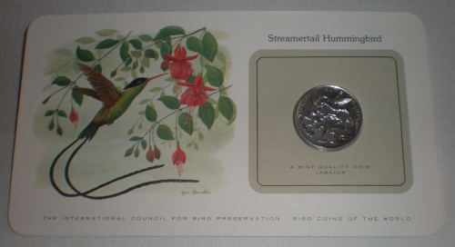 Carte lettre aux oiseaux du monde. Pièce Streamertail Hummingbird  Jamaica, année 1980. Lot N°49.