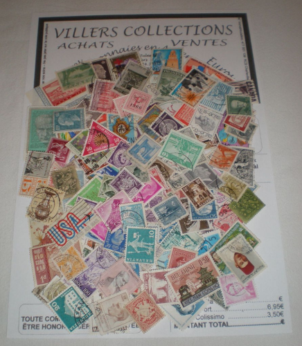 Pochette 150 timbres du Monde Oblitérés. Offre spéciale limité à deux lots par foyer.  Lot N° 5.