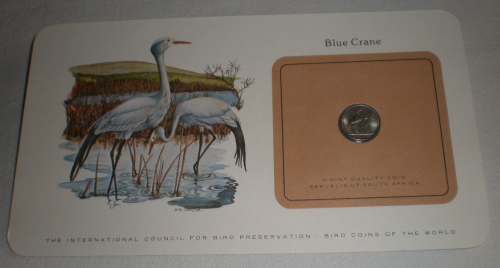 Carte lettre aux oiseaux du monde. Pièce  Blue Crane  South Africa, année 1980. Lot  N°55.