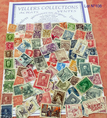 Pochette comprenant 100 timbres-poste oblitérés Lot N°14