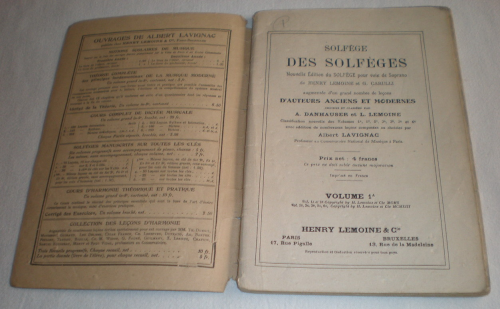 Livre solfège d 'auteurs anciens et modernes, volume 1A.