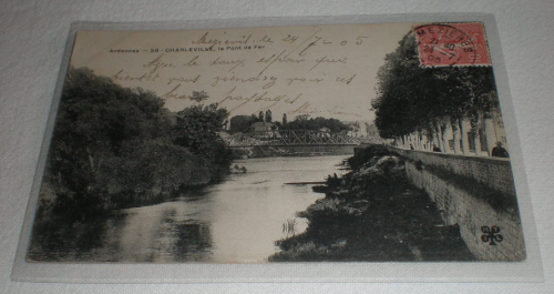 Carte postale de Charleville, Le pont de fer