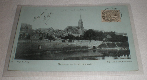 Carte postale de Mézières, Quai du jardin