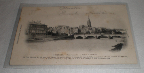 Carte postale de Mézières, Préfecture et pont d'Arches