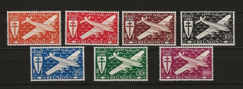 Timbres Poste Aérienne Réunion 1944 série de Londres