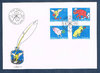 Enveloppe philatélique bloc Animaux divers 4 timbres