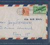 Lettre par avion New York Paris VIA AIR MAIL 1946 John Tyler