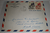 Lettre par avion affranchie de timbres  poste d' Afrique occidentale Française oblitérés.